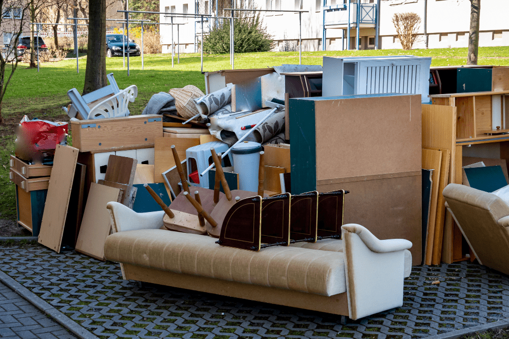 Discarded furniture and household items